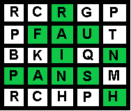 Sample Scramble Puzzle Solution